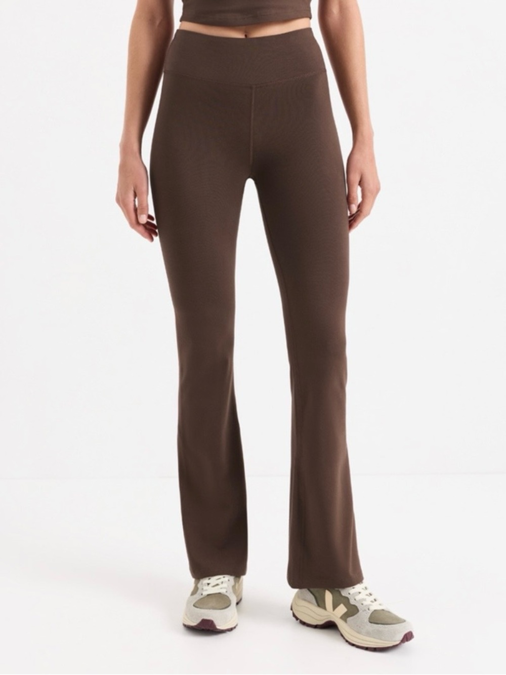 NEW PACT On the Go-To Contour Bootcut Leggings Cocoa Brown Organic Cotton Size L